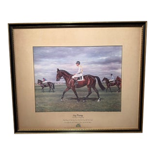 Mid 20th Century Framed Print of Racehorse Jay Trump by Richard Stone Reeves For Sale