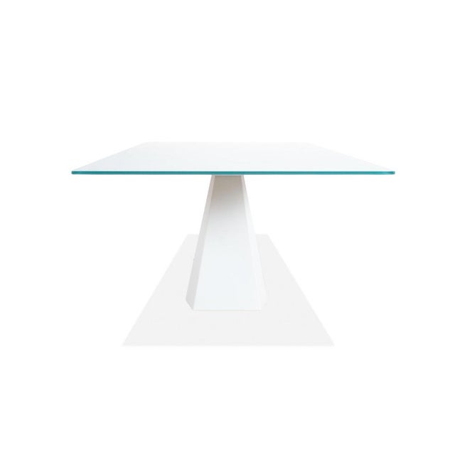 Glass Cattelan Italia Glass Dining Table in Light Blue For Sale - Image 7 of 9