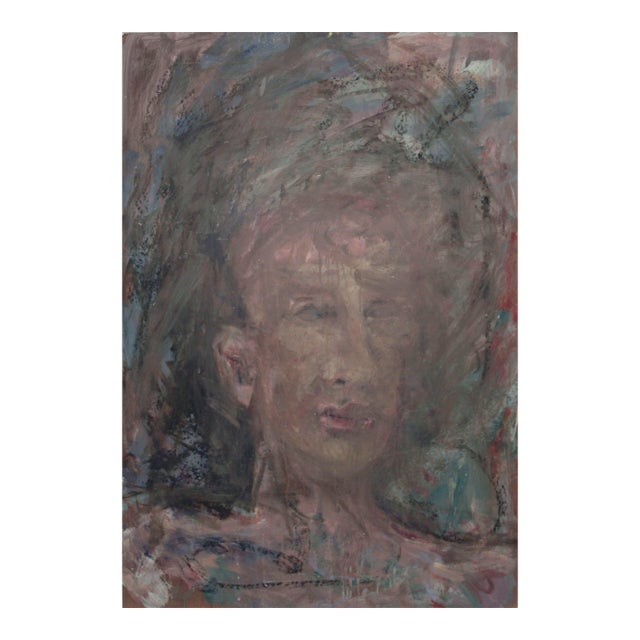 San Francisco Abstract Expressionist Portrait of a Man 48"h X 32w by Daniel David Fuentes For Sale