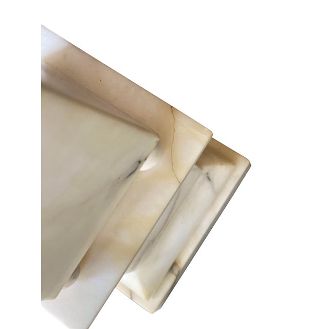 1980s Vintage Neoclassical Alabaster Marble Table Lamps - a Pair For Sale In Los Angeles - Image 6 of 7