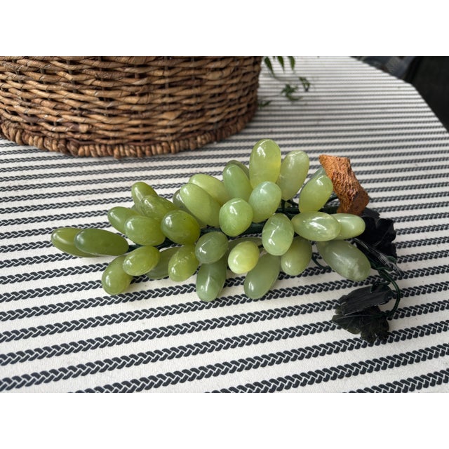 Mid 20th Century Vintage Large Scale Celadon Jade Stone Grape Cluster - #2 of 2 Available For Sale - Image 5 of 11