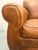 Animal Skin Mitchell Gold for Restoration Hardware Leather Club Chair Pair With Ottoman For Sale - Image 7 of 12