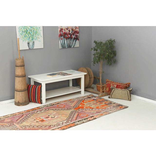 Mid 20th Century Long Colorful Vintage Kilim Runner For Sale In Los Angeles - Image 6 of 7