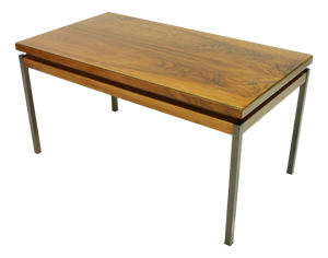 Mid-Century Coffee Table with Glass Top and Tubular Steel Legs, 1960s