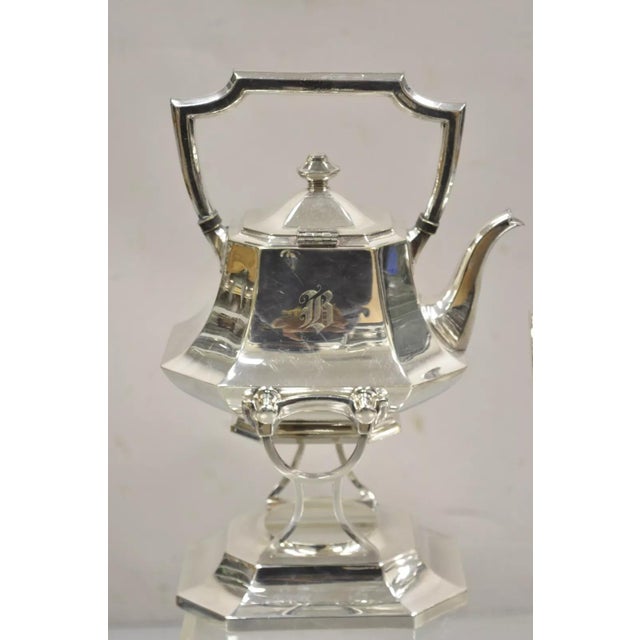 Antique Wallace 3104n Art Deco Octagonal Silver Plated Tea Set- 5 Pieces For Sale In Philadelphia - Image 6 of 12