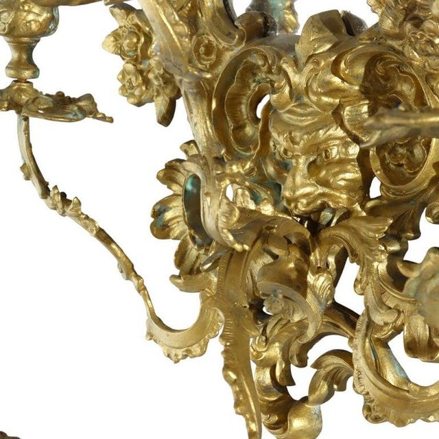 Metal Antique French Louis XIV Gilt Bronze Mirrored Candle Wall Sconce C1890 For Sale - Image 7 of 10