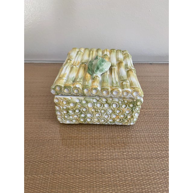 Italian Ceramic Bamboo Box For Sale - Image 4 of 7