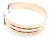 Metal 1980s Cartier Tri-Color Gold Diamond Double C Cuff Bangle Bracelet For Sale - Image 7 of 12