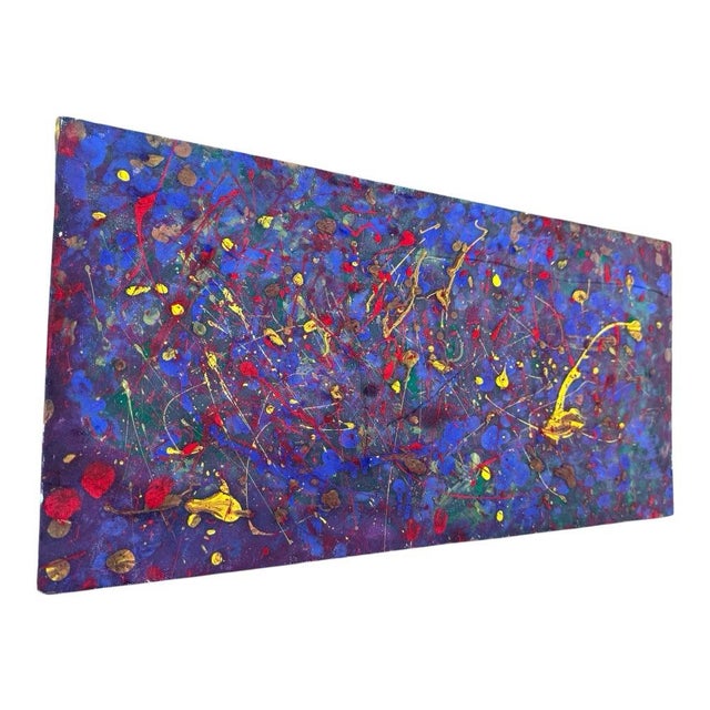 A vibrant original contemporary abstract painting executed in acrylic on stretched canvas. This energetic composition...
