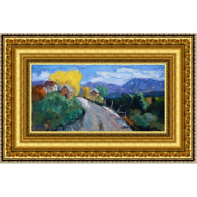 Lavender "Arroyo Seco Taos Valley" Contemporary Southwestern Landscape Oil Painting For Sale - Image 8 of 12