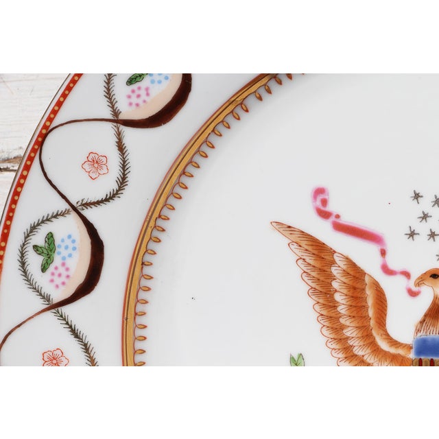 White Chinese Export American Armorial Porcelain Plate For Sale - Image 8 of 12