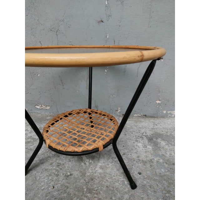 Wood Mid-Century Rattan Coffee Table, 1960s For Sale - Image 7 of 17