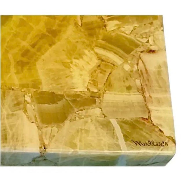 Beige Natural Onyx and Resin Pedestal by of Mueller of Mexico For Sale - Image 8 of 12