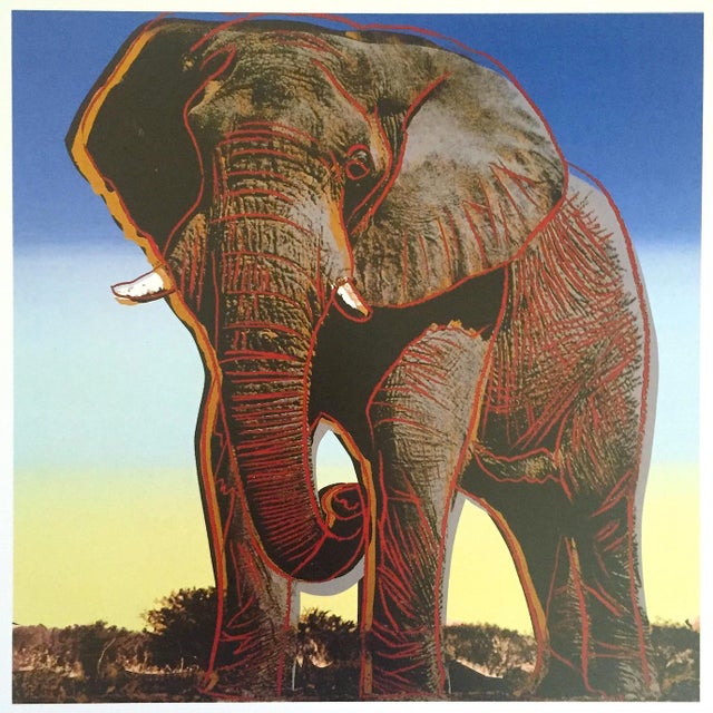 Andy Warhol Estate Vintage 1992 Endangered Species Collector's Lithograph Pop Art Print "African Elephant " 1983 For Sale - Image 9 of 9