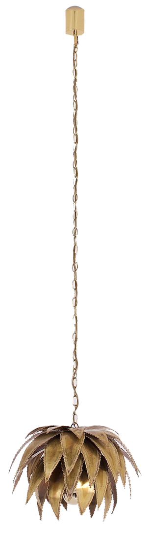 Agave Pendant Light in Brass from Maison Jansen, 1970s