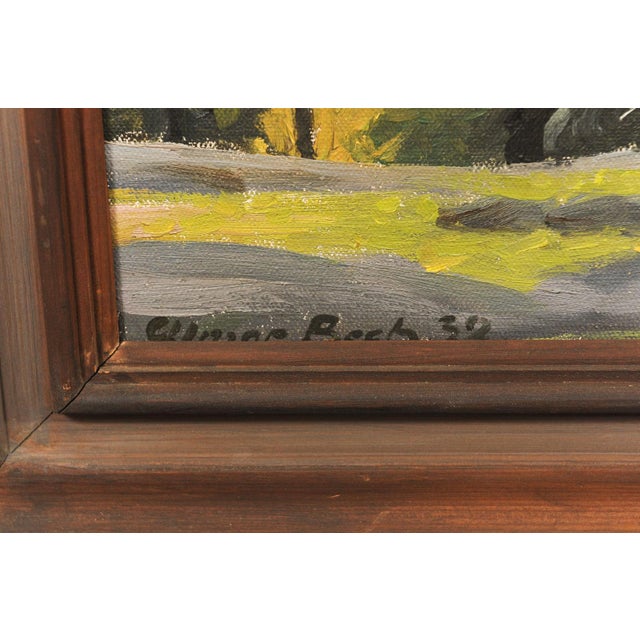 Rustic European Antique European Landscape Oil Painting For Sale - Image 3 of 12