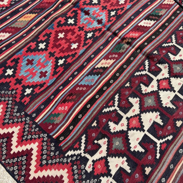 1940s Vintage Turkish Flatweave Kilim Rug For Sale In Houston - Image 6 of 7
