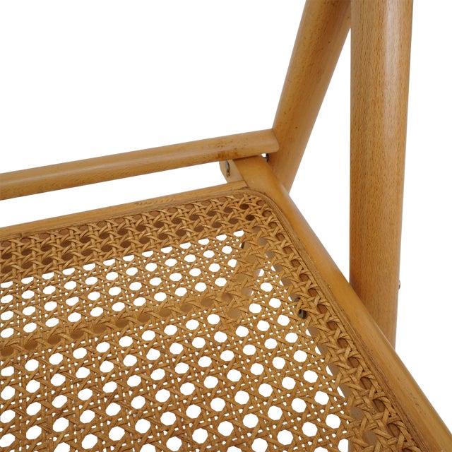 Brown Mid 20th Century Cane Folding Chairs For Sale - Image 8 of 8