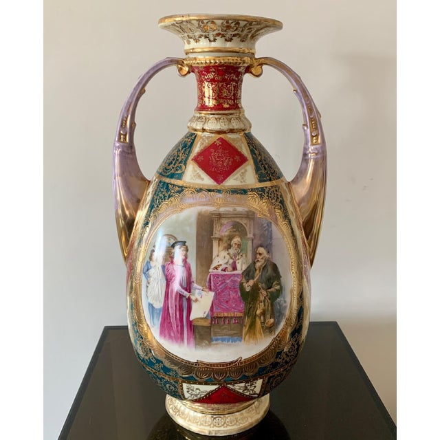 Vintage Royal Vienna-Style Shield/Beehive Marked Austrian Vase For Sale - Image 9 of 10