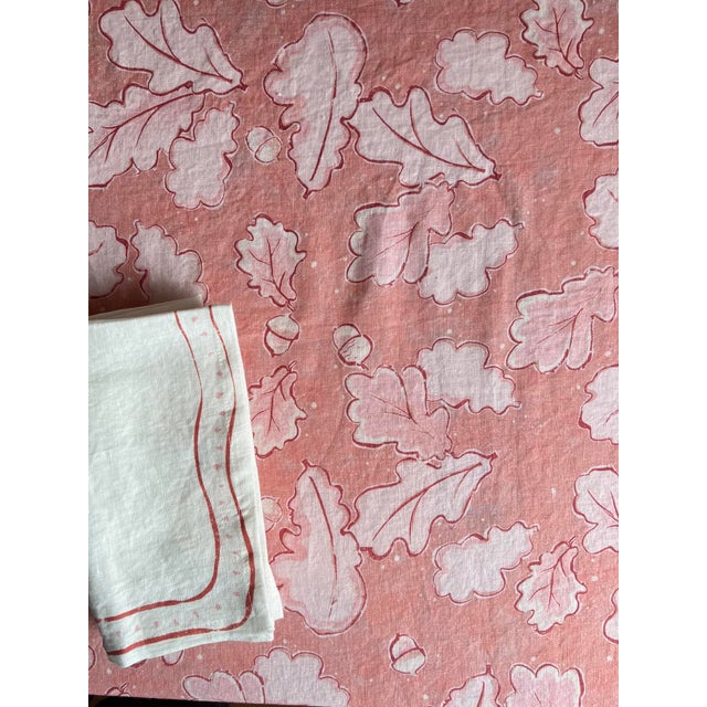 Contemporary Lizzet Frausto Grace European Linen Tablecloth For Sale - Image 3 of 7