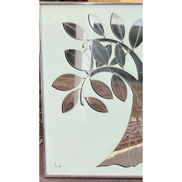 Chrome Original Mid Century Greg Copeland Tree of Life Mirror With Apple - Signed and Dated For Sale - Image 8 of 10