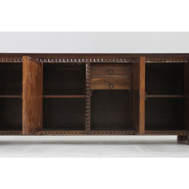 1970s Spanish Brutalist Sideboard in Walnut, 1960s For Sale - Image 5 of 10