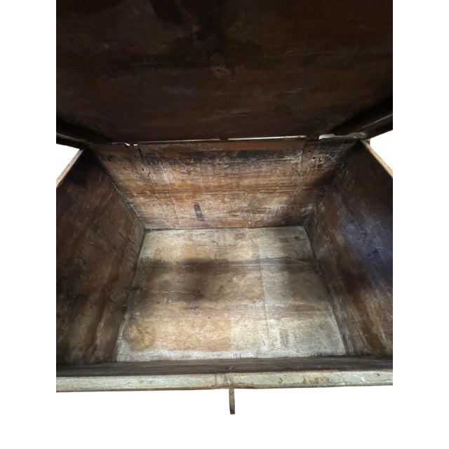 Paint Charming Rustic Vintage European Trunk For Sale - Image 7 of 7