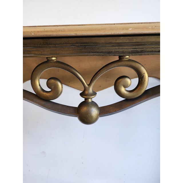 Brass 1980s Brass Art Nouveau Floating Console Table For Sale - Image 8 of 12