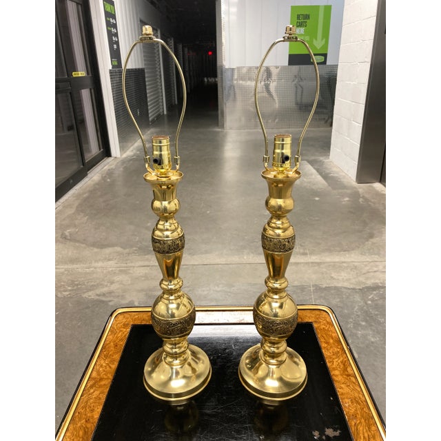 Mid-Century Modern Japanese Bronze Spun Table Lamps - a Pair For Sale - Image 3 of 13