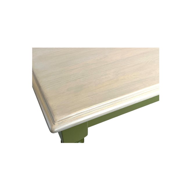 Pottery Barn brand coffee table: professionally refinished- top was stripped to raw wood that was then paint washed in two...