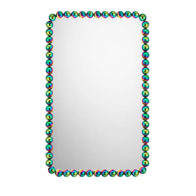 The Gioiello wall mirror features a distinctive frame composed of polished brass spheres that resemble jewels. The...