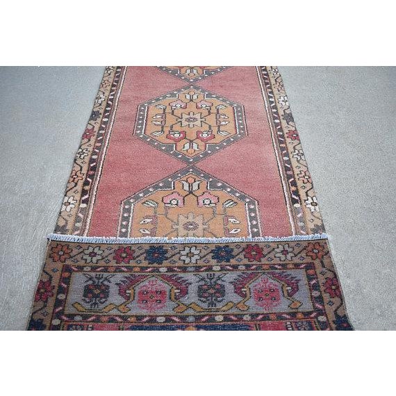 Vintage Turkish Oushak Runner - 2'11" X 9'5" For Sale - Image 4 of 9