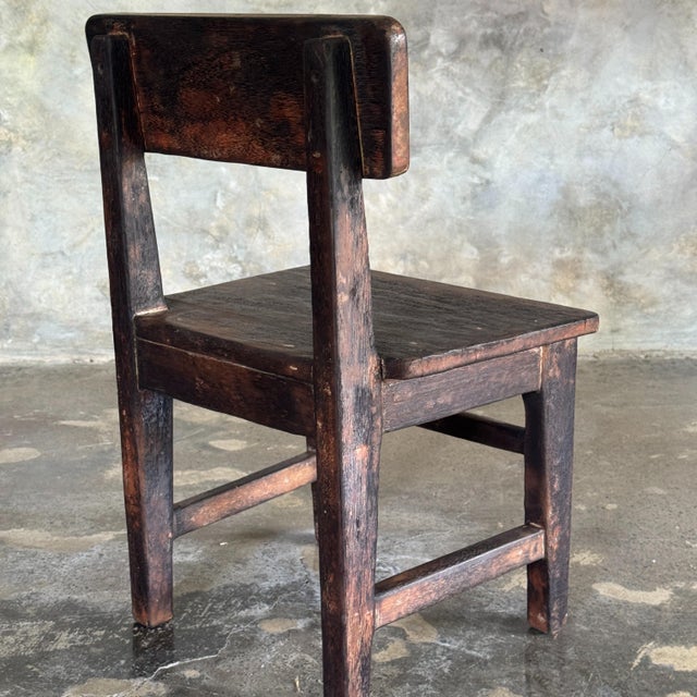 Wood Small Vintage Indonesian Teak Children's Chair, 1950s For Sale - Image 7 of 11