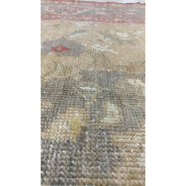 Vintage Oushak Carpet, Handmade Oriental Rug, Pale Caramel, Coral Taupe, Gray For Sale - Image 17 of 18