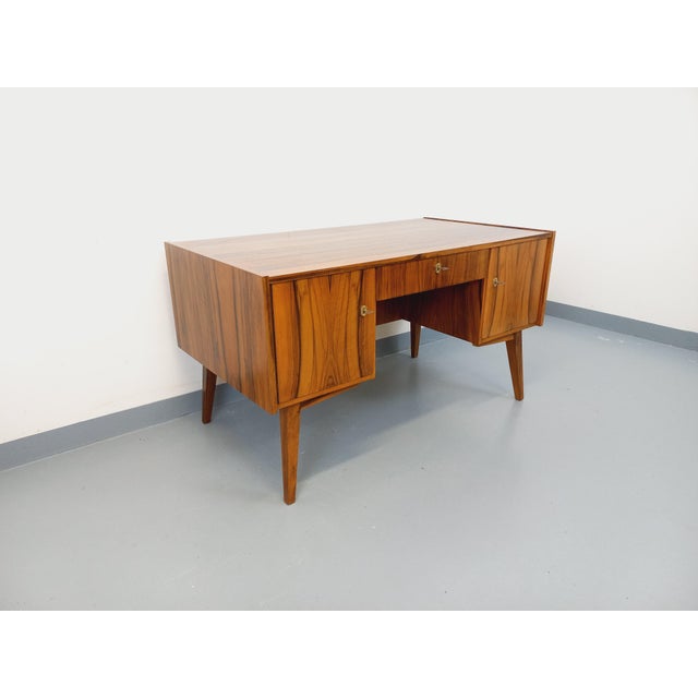 Vintage Scandinavian Double-Sided Executive Desk in Teak, 1960s For Sale - Image 15 of 18