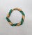 Mid-Century Modern Vintage 1960s Signed Napier Goldtone Faux-Jade Beaded Twisted Bracelet For Sale - Image 3 of 8