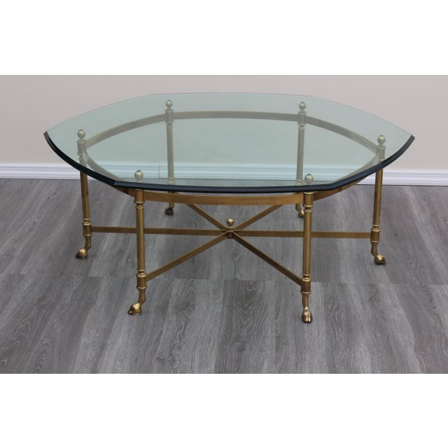 Mid-Century Modern Late 20th Century Vintage La Barge Style Brass Coffee Table For Sale - Image 3 of 9