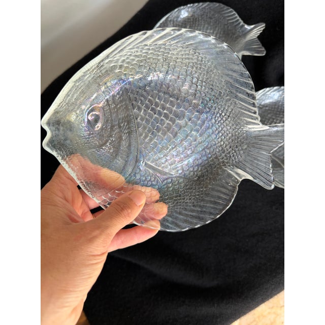 Vintage Glass Fish Appetizer Plates - Set of 4 For Sale - Image 4 of 5