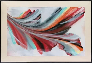 Colors in Motion, Dom Mingolla Gouache and Watercolor on Paper, Signed Lower Left