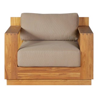 Imperial Grove Outdoor Solid Teak Wood Armchair For Sale