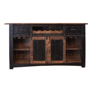 Greenview Bar Counter - Distressed Black - 76" For Sale