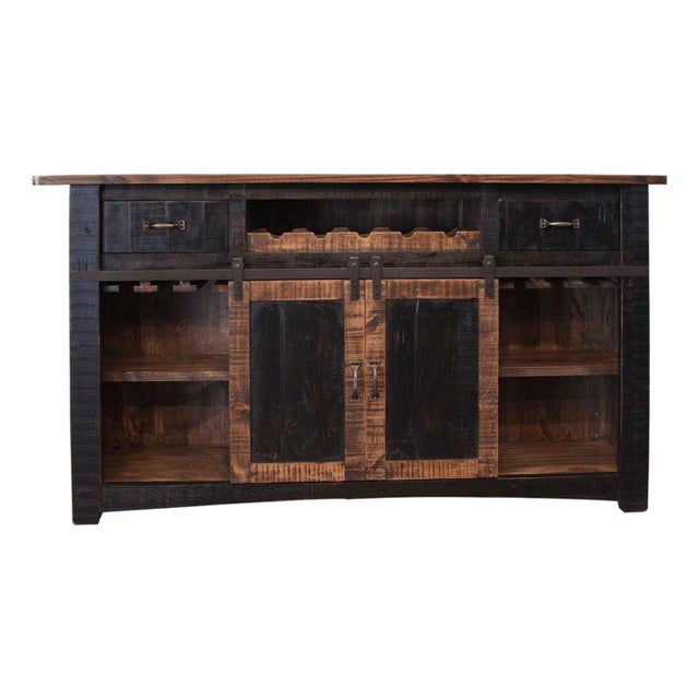 Greenview Bar Counter - Distressed Black - 76" For Sale
