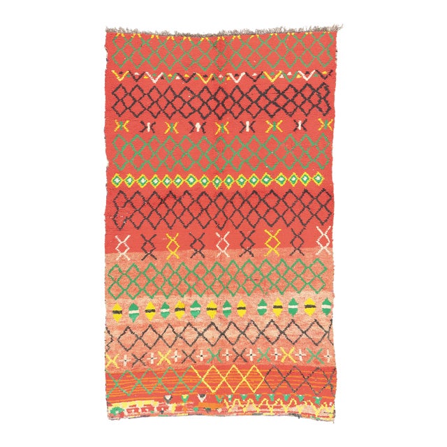Vintage Red Moroccan Rag Rug - 05'05 X 09'00 For Sale