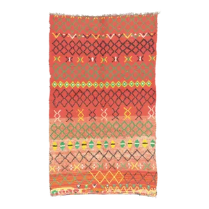 Vintage Red Moroccan Rag Rug - 05'05 X 09'00