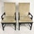 Elegant and sturdy pair of midcentury Chinoiserie styled chairs in the manner of Michael Taylor. These solid ebonized wood...
