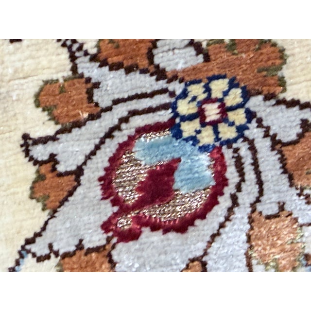 Pasargad DC Fine Hand Knotted Turkish Pure Silk Hereke Rug For Sale - Image 10 of 14