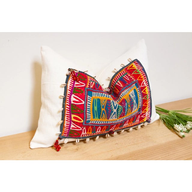 Tribal Multicolor Himalayas Tribal Antique Linen Pillow For Sale - Image 3 of 7