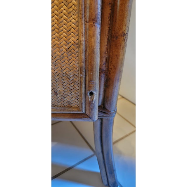 1920s Art Deco Bamboo and Rattan Side Table For Sale - Image 10 of 17