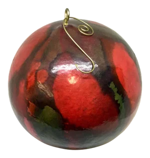 Large Round Vintage Gourd Hand Painted Hanging Ornament