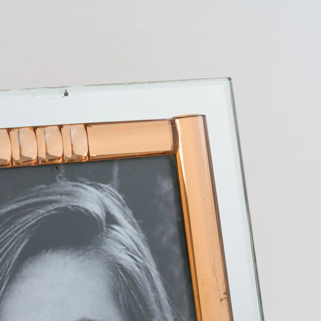 Copper French Copper Pink and Silver Mirrored Glass Picture Frame, 1940s For Sale - Image 8 of 10